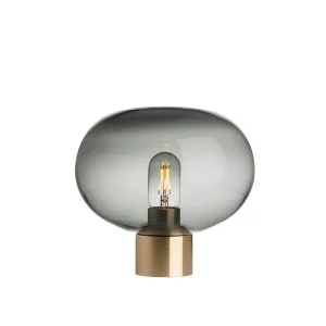 BORDLAMPE 4169 SMALL RØKGRÅ M. MESSING SOKKEL