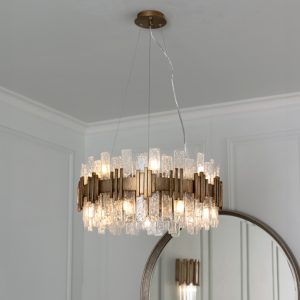 Saiph lysekrone i antikk messing (dia 60 cm)