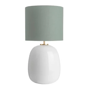 Austra Bordlampe Hvit 35*30 Blågrønn skjerm