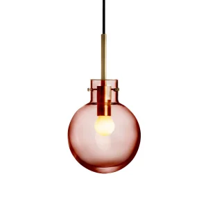 KRYSTALLKULE TAKLAMPE GLATT MORGENRØD 160MM