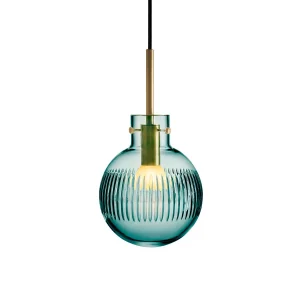 KRYSTALLKULE TAKLAMPE SKJÆR BLÅGRØNN 160MM